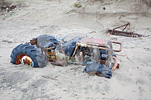 Tractor wreckage