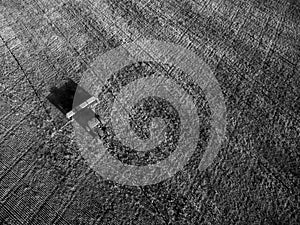 Tractor y maquinaria agricola , sembrando, photo