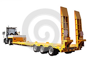 The tractor with a yellow platform