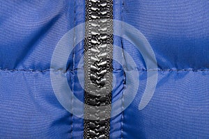 Tractor zipper sewn into the jacket.