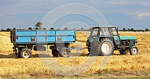 Tractors on harvest