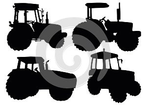 Tractors in a set.