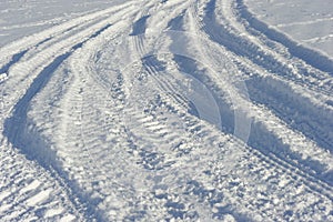 Tractors' Tracks in Snow