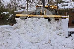 Tractors are used in winter to remove snow from roadways