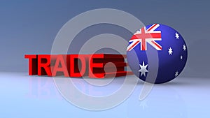 Trade with Australia flag on blue