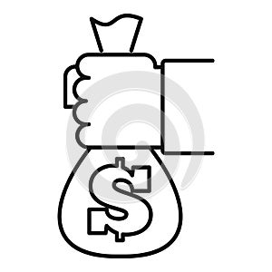 Trade cash back money icon, outline style