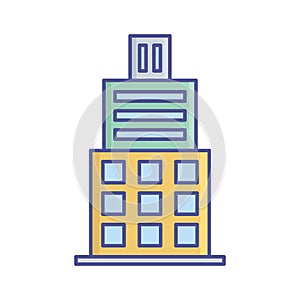 Trade center flat vector icon which can easily modify or edit