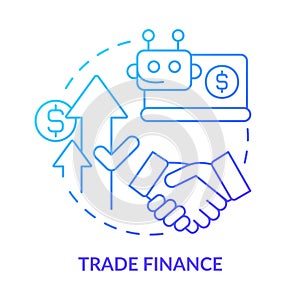 Trade finance blue gradient concept icon