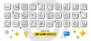 Trade infochart, Difficult stress and Puzzle line icons pack. For web app. 3d design elements. Vector