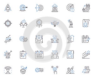 Trade intentions line icons collection. negotiations, agreements, exchanges, tariffs, exports, imports, markets vector