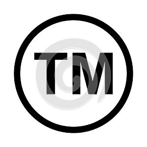 Trade mark icon symbol. TM sign trademark vector black law