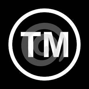 Trade mark icon symbol. TM sign trademark vector black law