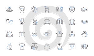 Trade precinct line icons collection. Vendors, Market, Commerce, Confluence, Pedestrianized, Transactions, Shopping