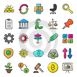 Trade and Promotion in Modern Doodle Style Pack