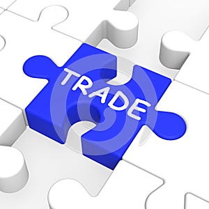 Trade Puzzle Shows Exportation And Importation photo