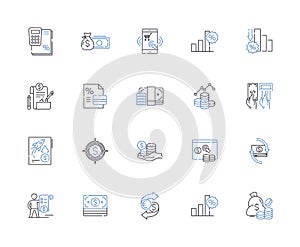 Trade scheme line icons collection. Barter, Exchange, Commerce, Swap, Agreement, Transaction, Deal vector and linear