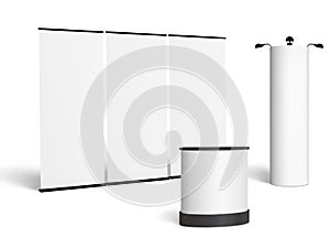 Trade show booth mock-up. Vector on white