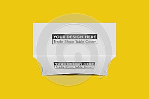 Trade Show Table Cover on Yellow Background Vector Illustration.