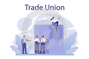 Trade union concept. Employees care idea. Employees wellbeing