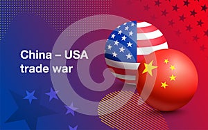 Trade war between China and USA. Economy concept