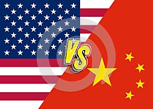 Trade war concept USA vs China