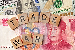 Trade war between USA and China concept/ Tariff law