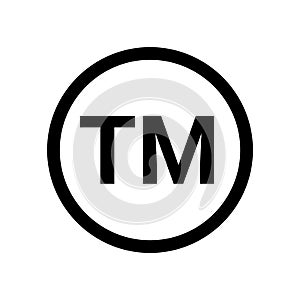 Trademark tm sign logo symbol. Copyright TM sign trade mark vector logo