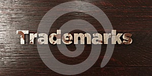 Trademarks - grungy wooden headline on Maple - 3D rendered royalty free stock image