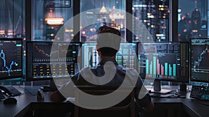 The trader in modern office. AI generated