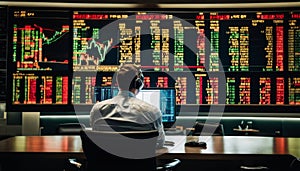 Trader Analyzing Stock Market Data