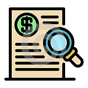 Trader money document icon color outline vector