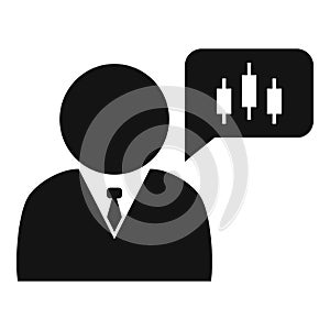 Trader thinking icon, simple style