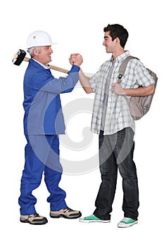 Tradesman making a pact