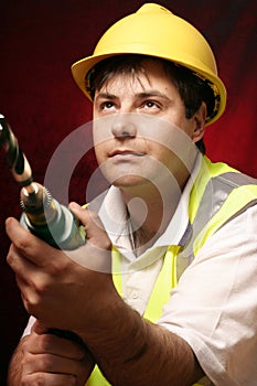 Tradesmen with a drill photo