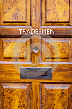 Tradesmen's entrance door