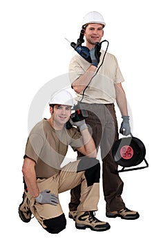 Tradesmen with their tools