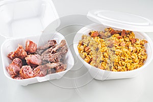 Tradicional Brazilian Rice and beans dish for delivery baiÃ£o de dois