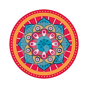 Tradicional indian embroidery blanket icon