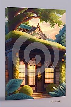 Tradicional pattern, medieval traditional pattern made by ghibli, makoto shinkai, in watercolor gouache detailed painting, in