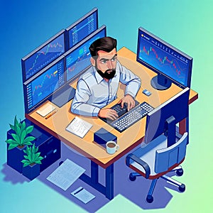 Trading Desk With Real Time Market Data