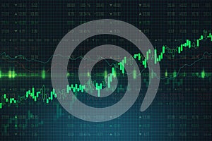 Trading and growth concept with graphs going up at forex chart background