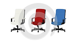 Swivel chair set. Vector isolated illustration set of swivel chairs photo