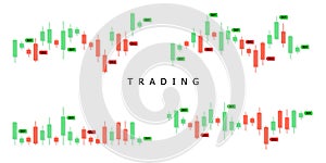 Trading icon illustration with candles. Rise and fall graph.