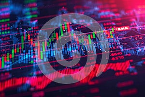 Trading precision Digital stock market graph and candlestick chart for analysis