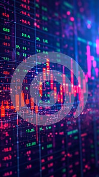 Trading precision Digital stock market graph and candlestick chart for analysis