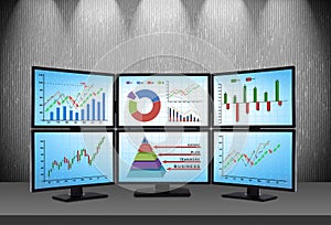 Trading station with financial data