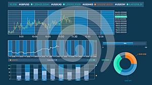 Trading and stock exchange infographics on alpha channel.