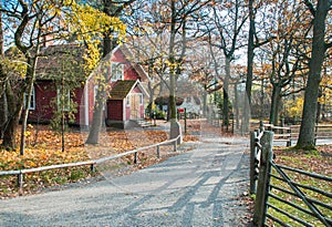 Tradional Swedish building in Skansen park. Stockholm