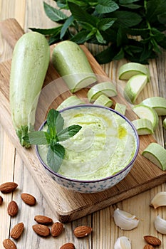 Tradiotional Italian zucchini pesto