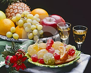 Tradirional Christmas Foods. Glazed Fruits.